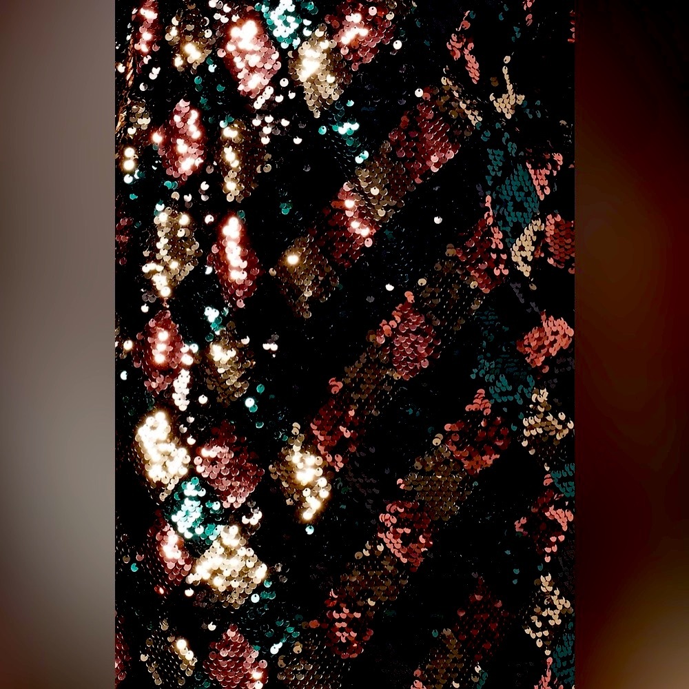 Maeve Long-Sleeve Mock-Neck Sequin Mini Dress - Picture 11 of 14